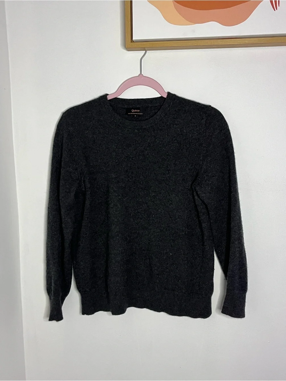 Quince Mongolian Cashmere Crewneck Sweater in Charcoal Size Small
